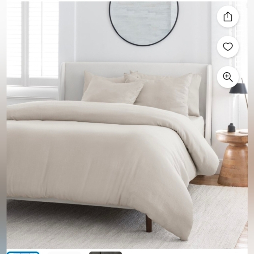 WelHome 3-Piece Relax Duvet Set Linen & Cotton OatmealFiber Content